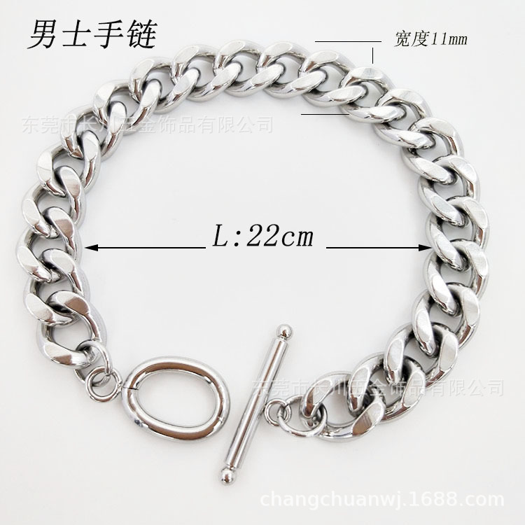 2022 European and American Popular New Products Men's Personalized Versatile Stainless Steel Bracelet Cuban Punk Hip-Hop Titanium Steel Bracelet 2022 European and American Popular New Products Men's Personalized Versatile Stainless Steel Bracelet Cuban Punk Hip-Hop Titanium Steel Bracelet