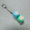 Two-button transparent shell-silicone cat claw (blue
