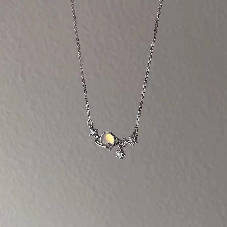 Fashion Planet Stainless Steel Choker Plating Inlay Zircon Stainless Steel Necklaces_colorza_5