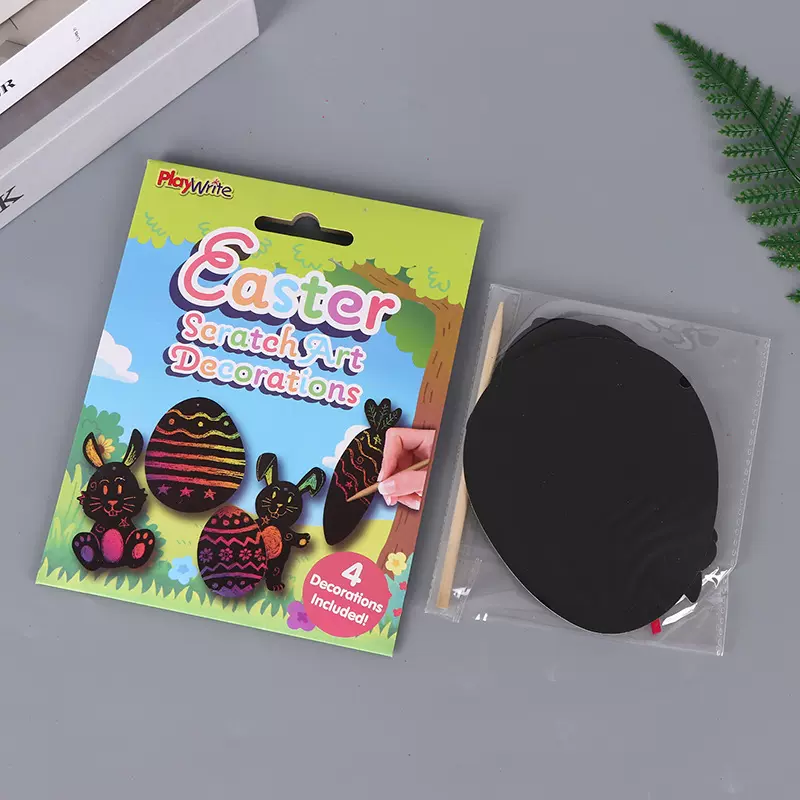 厂家现货刮刮画定制刮刮画信封出口跨境复活节兔子萝卜鸡蛋刮画套