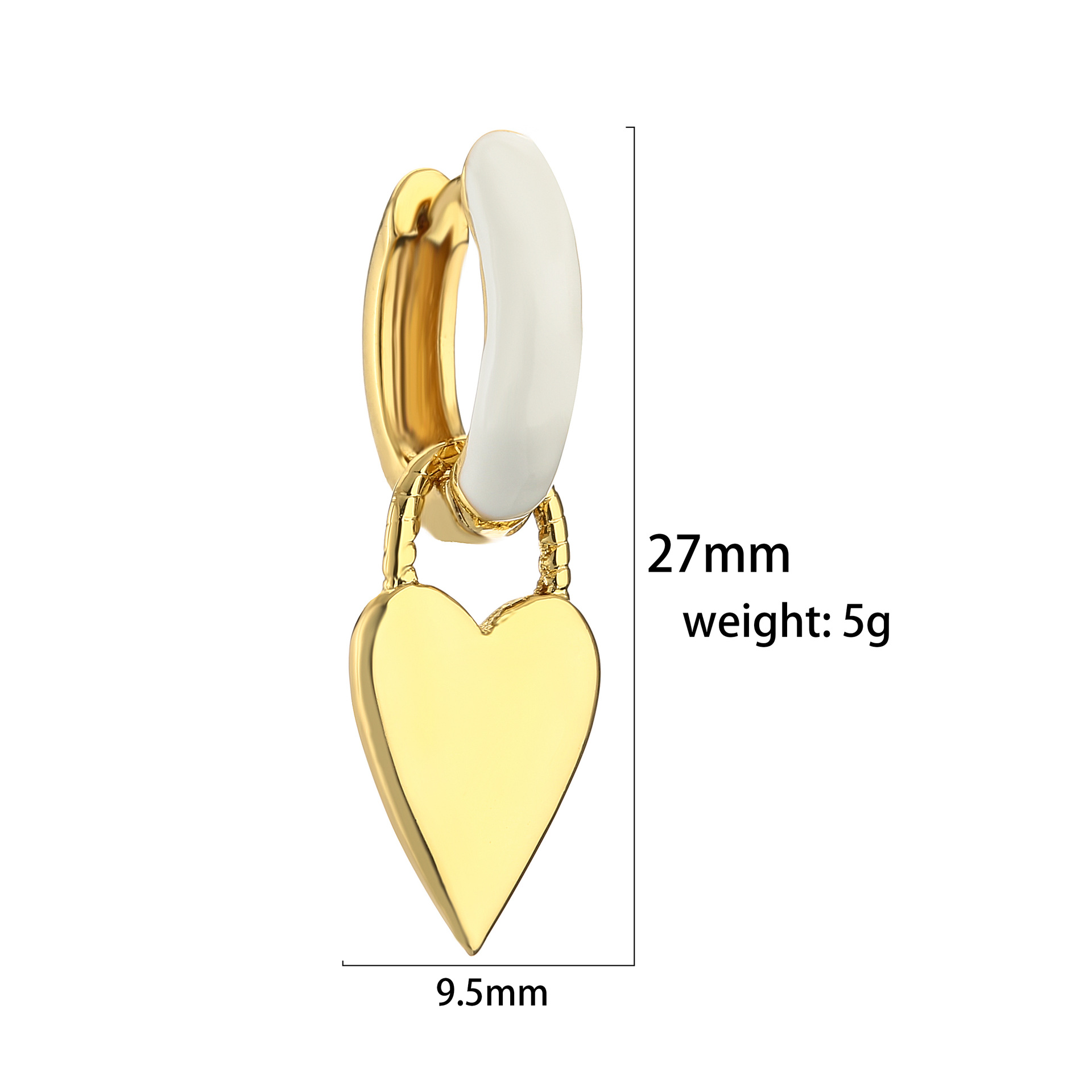 Daily, Date Occasion Copper Material 1 Pair Elegant Heart Shape Enamel Inlay Copper Artificial Diamond Drop Earrings