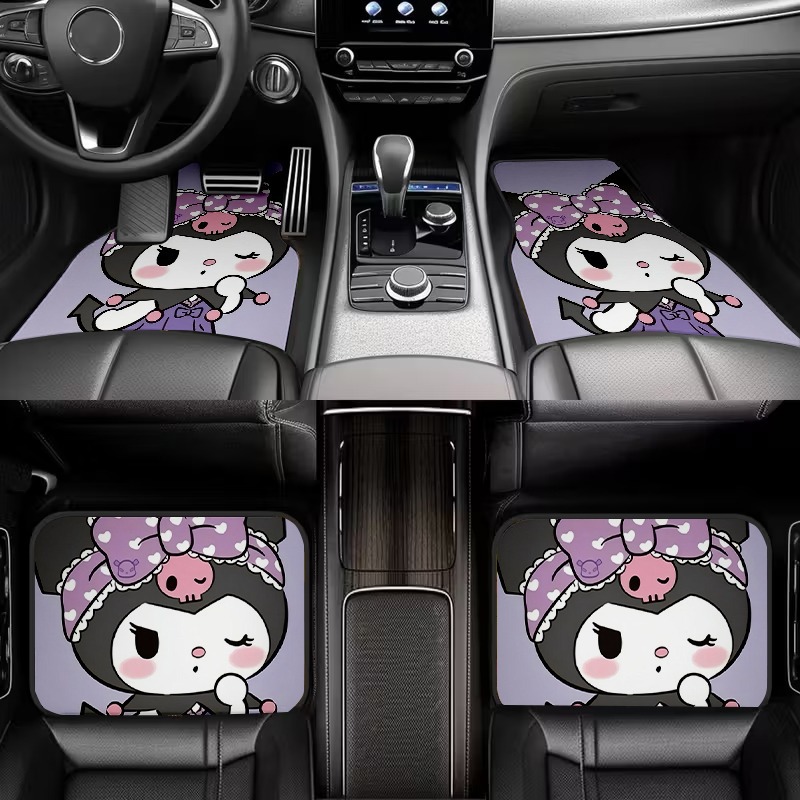 Cartoon Cute Hello Kitty Car Floor Mats Four-Piece Set Mickey Mouse Water-Absorbent and Dirt-Resistant Floor Mats for All Seasons Cross-Border