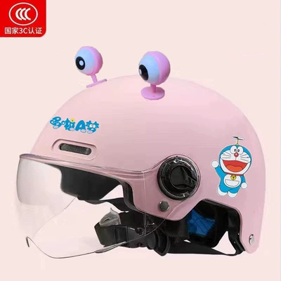 Motosiklet kaskı (dəbilqə), with sun protection for summer, lightweight and adjustable - 3c-kids-diy-pink-pink-eyes-transparent-one-size-fits-all
