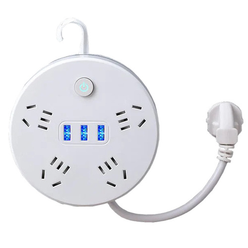 Retractable socket storage with cord strip multi-functional USB plug board porous plug board electric plug drag strip