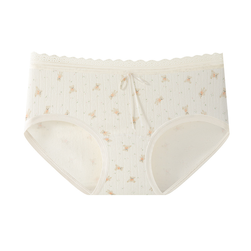 Una categoría de ropa interior de algodón puro entrepierna antibacteriana entrepierna de algodón entrepierna larga cintura media transpirable niña 2025 nueva ropa interior dulce para mujer image 7