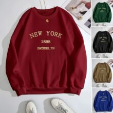 欧美风2023秋冬外贸女装 新款字母 绣花抓绒加厚宽松百搭卫衣套装