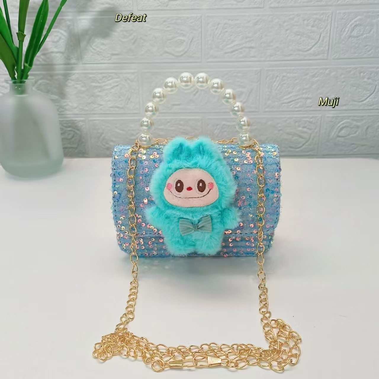 Bolso de perlas bolso de dibujos animados de viento fragante bolso de niños bolso de cambio bolso de accesorios bolso de cadena bolso de sequillas bolso cuadrado