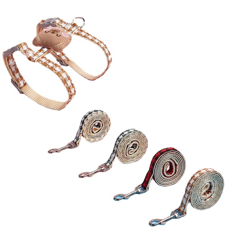 Nuevo perro remolque cuerda caminando gato cuerda tipo I-tipo anti-rotura gato tracción Teddy fuera de cuerda correa de pecho