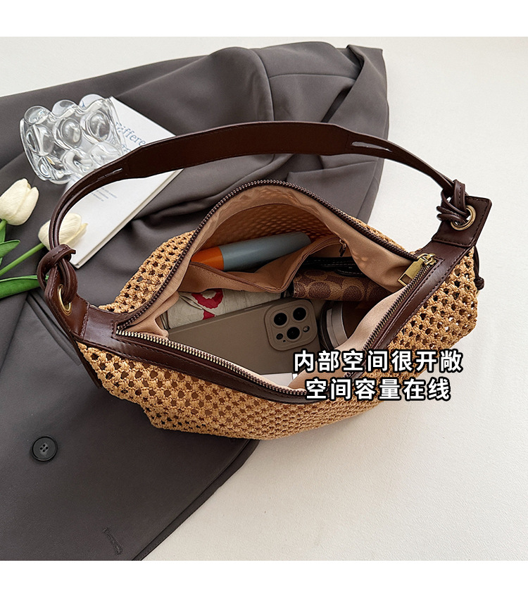 Summer niche vacation-style woven underarm bag for women 2025 new casual seaside and beach single-shoulder handbag trend undefined