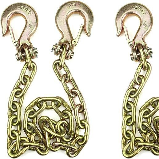 拖车安全链条长度35英寸带5/16英寸弹簧钩70级重型高强度活页夹链