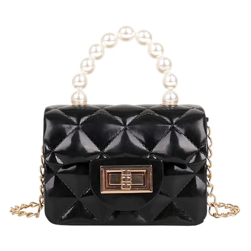 Children's Bag 2026 New Model Mini Jelly Bag Quilted Small Fragrance Bag Pearl Handbag Single Shoulder Crossbody Chain Bag