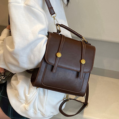 復古雙肩包包秋冬女2024新款潮學生雙肩背包多功能書包手提旅行包