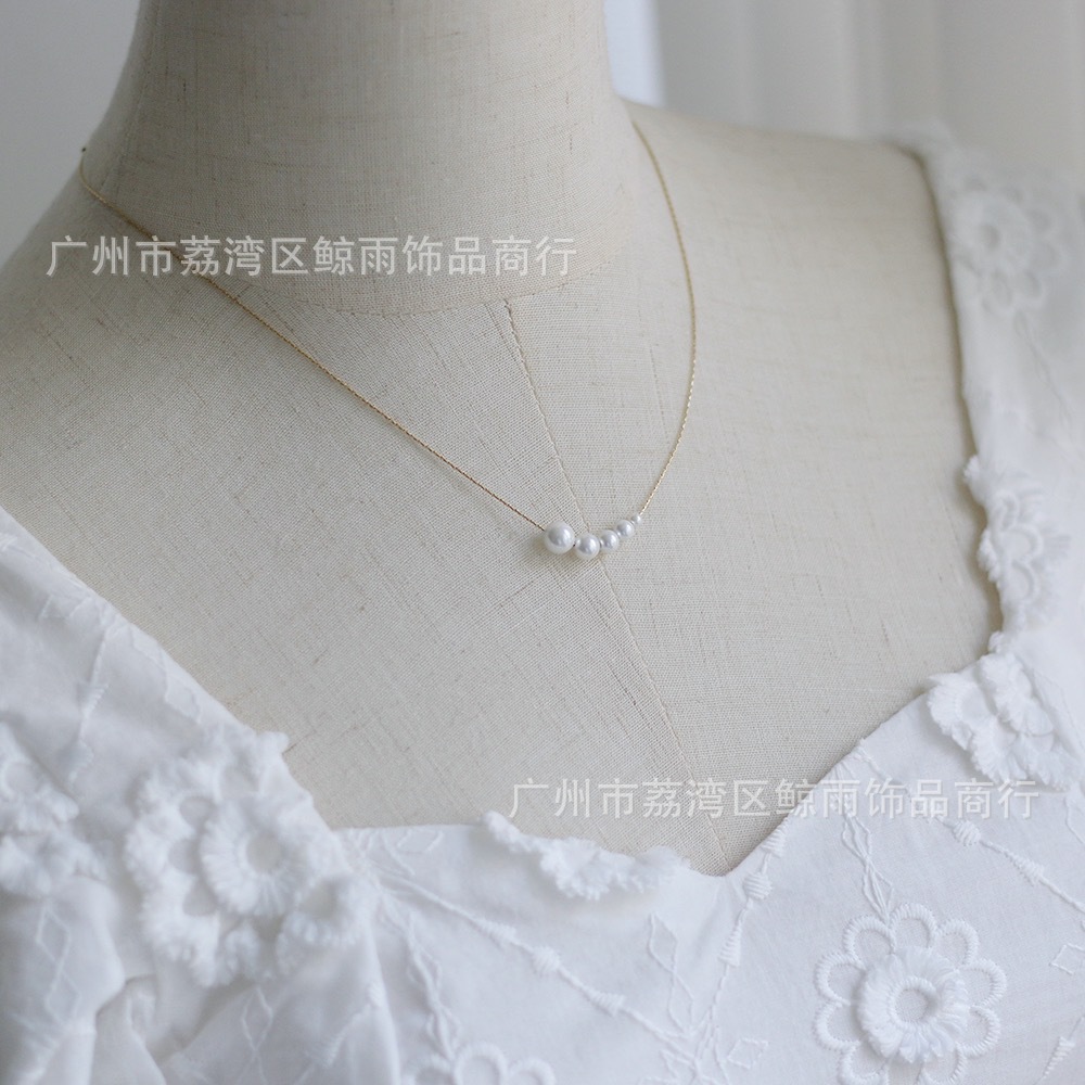 Jewelry Gradient Bubble Five Pearl Collar Chapado En Oro De Acero De Titanio De 18 Quilates display picture 10