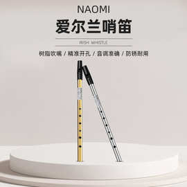DBAO爱尔兰哨笛初学者入门演奏级树脂铝合金全金属C调D调六孔竖笛