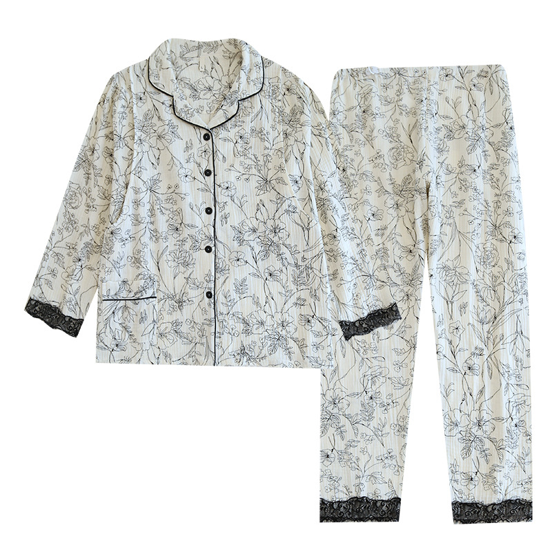 수묵화 레이스 옷깃 [순면 통기성 및 매우 편안함]