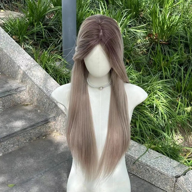 【猎户座】假发女新款染色渐变中分长长直发直发气质仿真自然头套|undefined