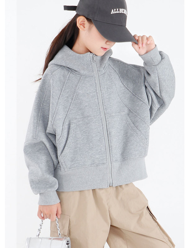 儿童外套春秋新款女童户外连帽外套男孩加厚上衣中大童外出服户外|undefined