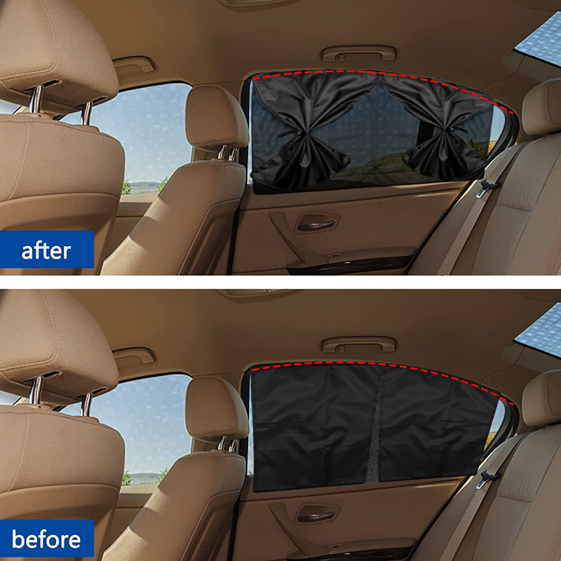 Cross-border car mesh curtain rear window sunshade magnetic car shade double-layer split sunscreen curtain