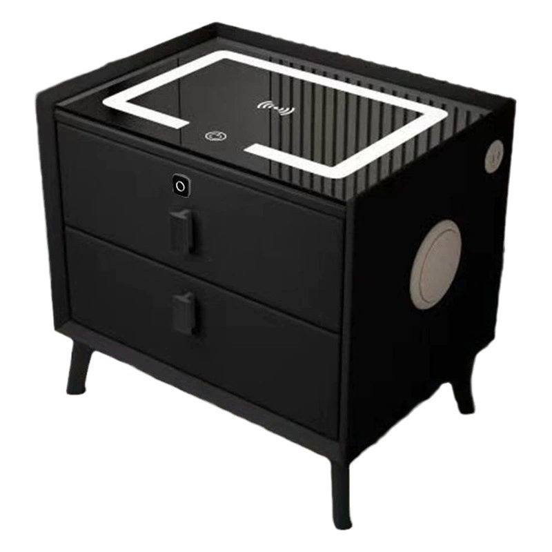 Легкая роскошная и высококачественная умная прикроватная тумбочка, простой шкаф для хранения с беспроводной зарядкой, шкаф для хранения в спальне, многофункциональная прикроватная тумбочка.