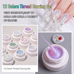 12色の高光沢のリボンはゴムをつまんで国境を越えて美甲店専用の柔らかい手にくっつかない形の彫刻ゴム5gを提供します。