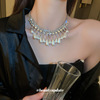 Fashionable necklace from pearl with tassels, design choker, European style, trend of season