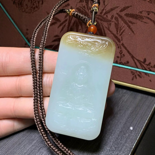 Jin Yutang Xinjiang Hetian Jade Suatan Jade Guanyin Brand Fat Powder Rich Sugar White and Bright Material