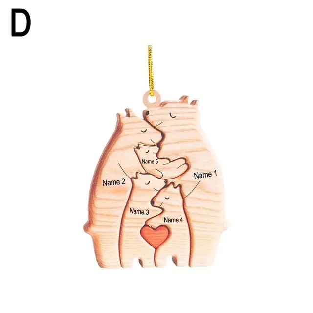 Nuevo coche de la familia del oso personalizado transfronterizo/Decoración de Navidad colgando decoración de Navidad