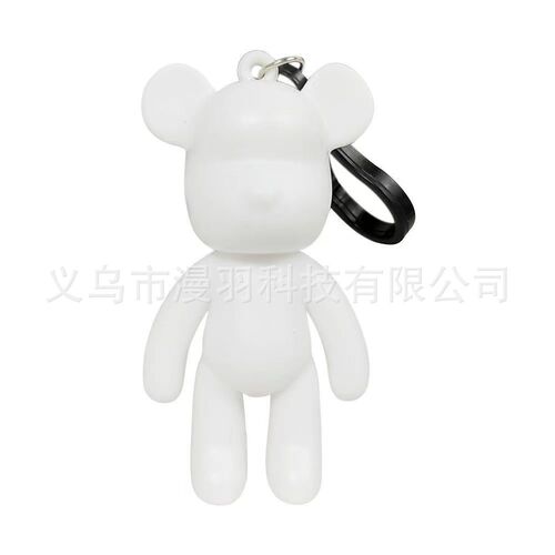 Fluid violent bear handmade diy keychain fluid bear keychain white embryo manufacturer wholesale night market stall hot sale