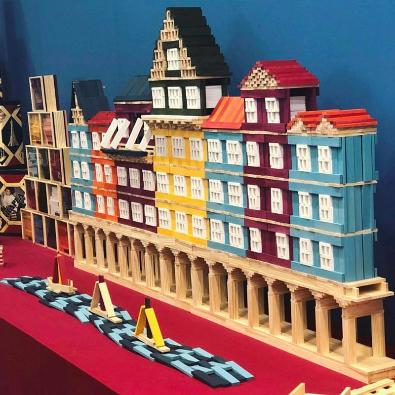 阿基米德拼装积木儿童早教益智DIY堆堆乐叠叠高高玩具实木厂家|ms