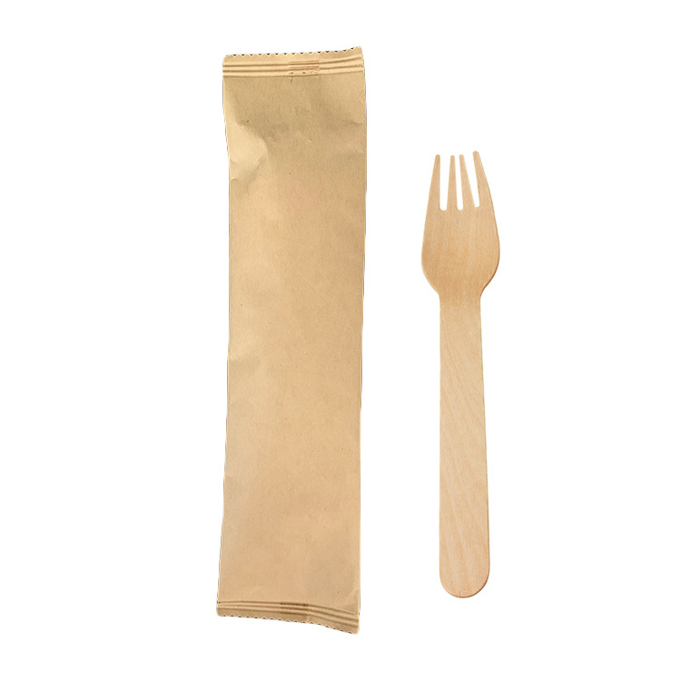 160 Juego de vajilla desechable de comida occidental degradable Juego de servilletas de madera con cuchillo, tenedor y cuchara Vajilla para llevar