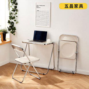 Cross-Border Supply of Folding Chairs, Makeup Chairs, Chairs for Milk Tea Shops, Photo Chairs, Home Dining Chairs, Acrylic Transparent Light Luxury Style