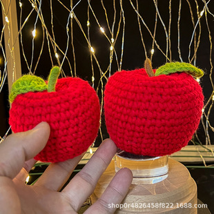 Spring Festival Ping An Xi le handmade Ping An fruit Christmas gift crocheted wool Apple finished fruit wholesale supply