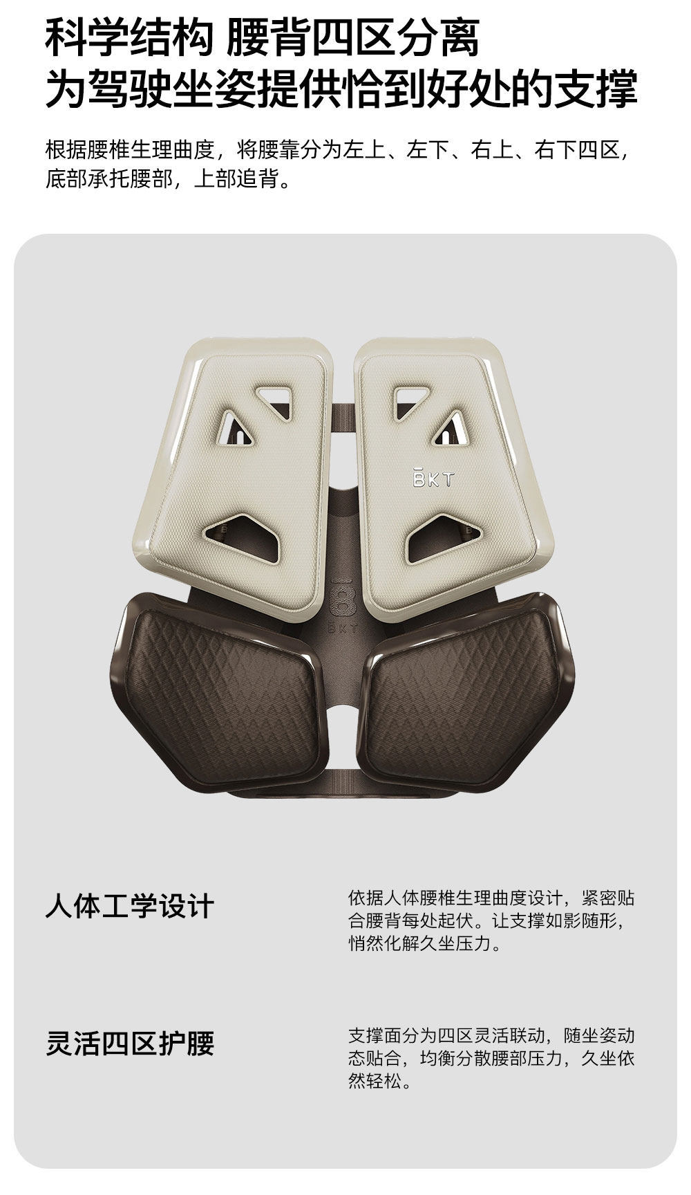 Bkt Car Lumbar Support Cushion for Long Drives, Seat Support for Drivers