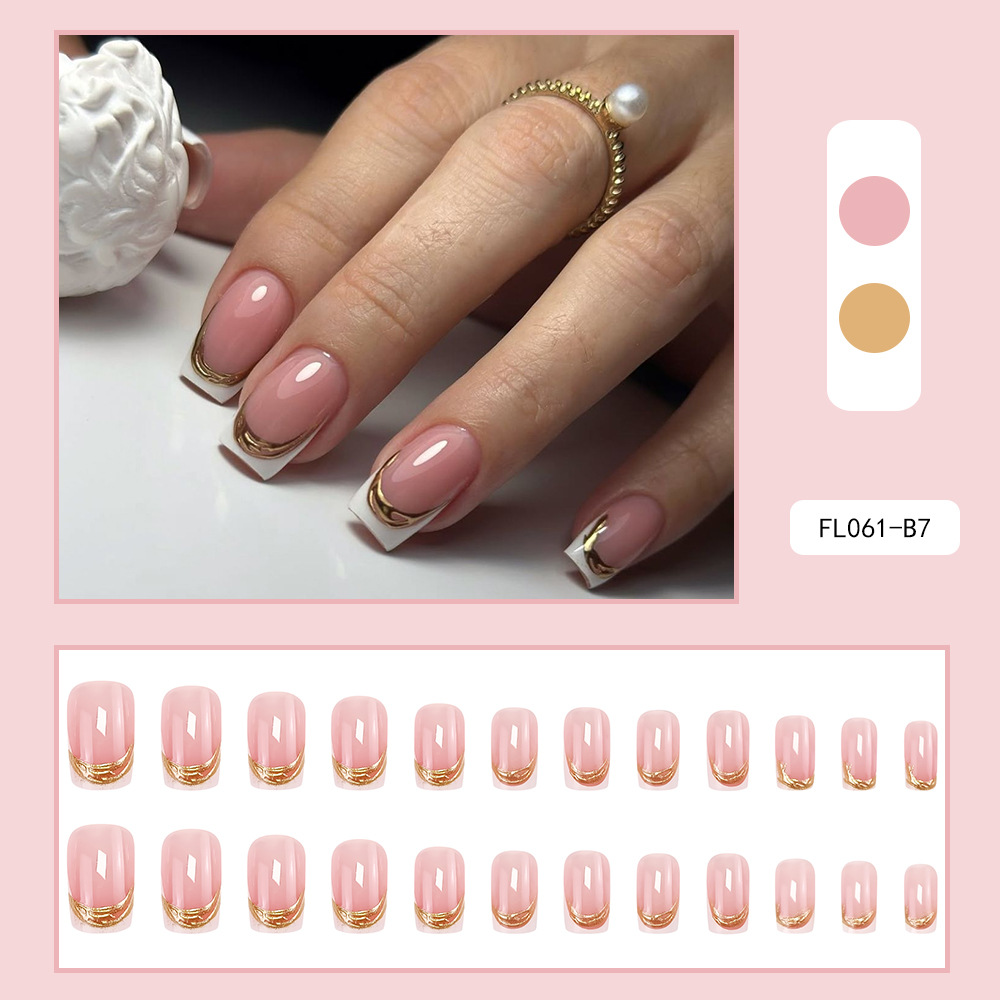 Uñas postizas 3D estéreo blanqueadoras, muy vendidas, piezas de arte de uñas portátiles transfronterizas, pegatinas de uñas sencillas con un toque de alta gama, venta al por mayor