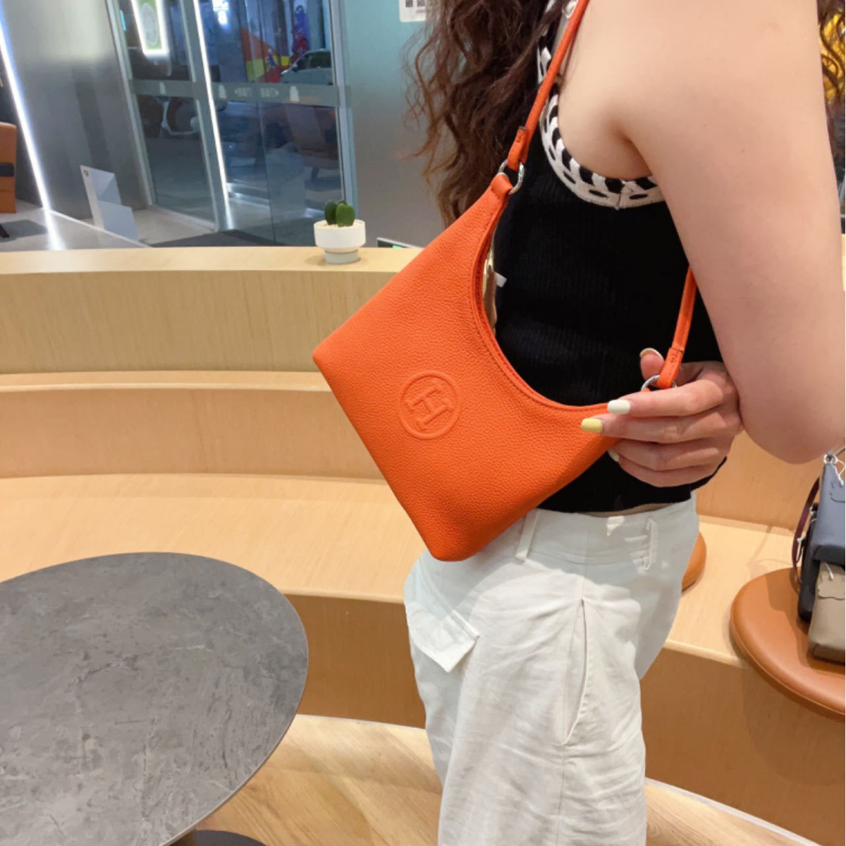 New Korean Style Crescent Bag Genuine Leather Underarm Bag Crossbody Shoulder Bag Minimalist Niche Commuter Handbag For Women