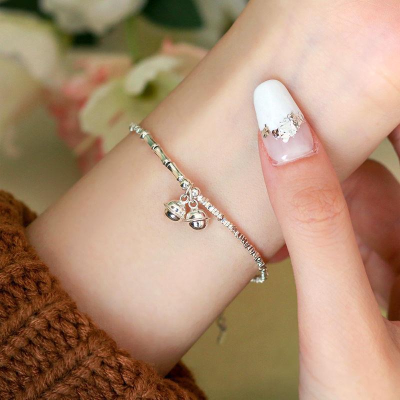 2026 New Model Dazzling Silver Bracelet for Women with Bells, Niche Light Luxury, No Need to Remove When Washing Hands