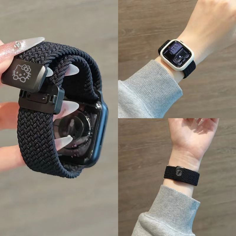 iwatch9/10表带KT猫编织磁吸苹果手表表带适用applewatch876运动|undefined