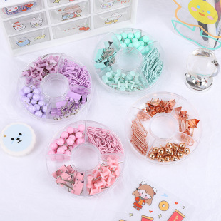 New Macaron Multifunctional Paper Clip Long Tail Clip I-Nail Dovetail Clip Combination Set Student Test Paper Clip