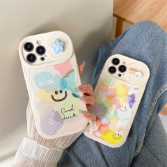 カラー笑顔13アップル15promax携帯ケース12適用11女14押し窓iPhone16落書き13