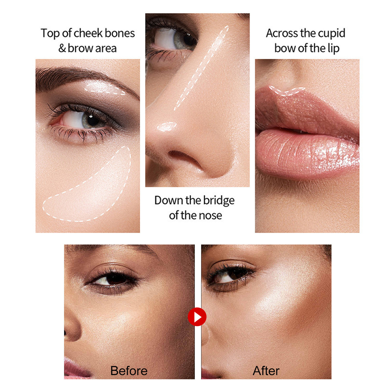 EELHOE Highlight Stick Pearlescent Grooming, Face Brightening Highlight Grooming Integrated Stick Three-dimensional Clavicle Fine Flash Pearlescent_voghion.com