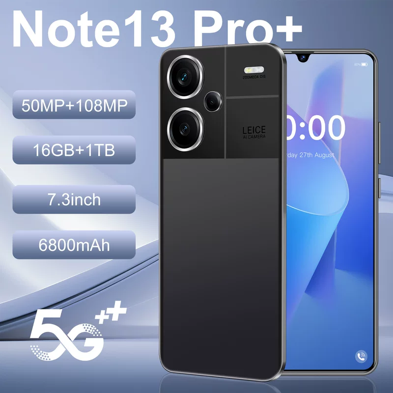 Умный мобильный телефон, 13 Pro+, (Кросс-бордерная торговля), 16 ГБ, 7.3 дюйма, Android