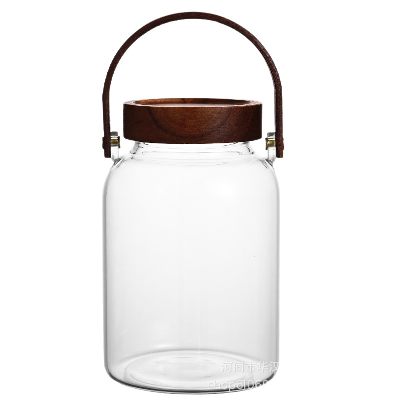 tanque de almacenamiento de cáscara de naranja con viga de elevación, tanque de sellado de vidrio de alto silicio de silicio, tanque de café, botella de vidrio de licor, jarra de té