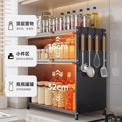 Kitchen multi-functional shelf stove multi-layer table-style bowl and dish storage cabinet home spice rack dustproof storage cabinet