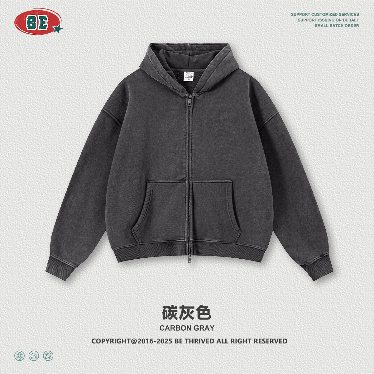 Be Hombres| Otoño y invierno marca de marea lavada con agua retro con camisa encapuchada con cremallera chaqueta de macheta pantalones para hombres