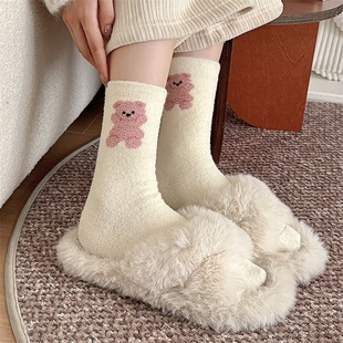 Australian velvet socks children's boneless stockings winter fleece-lined thickened warm confinement socks wool home sleep floor socks