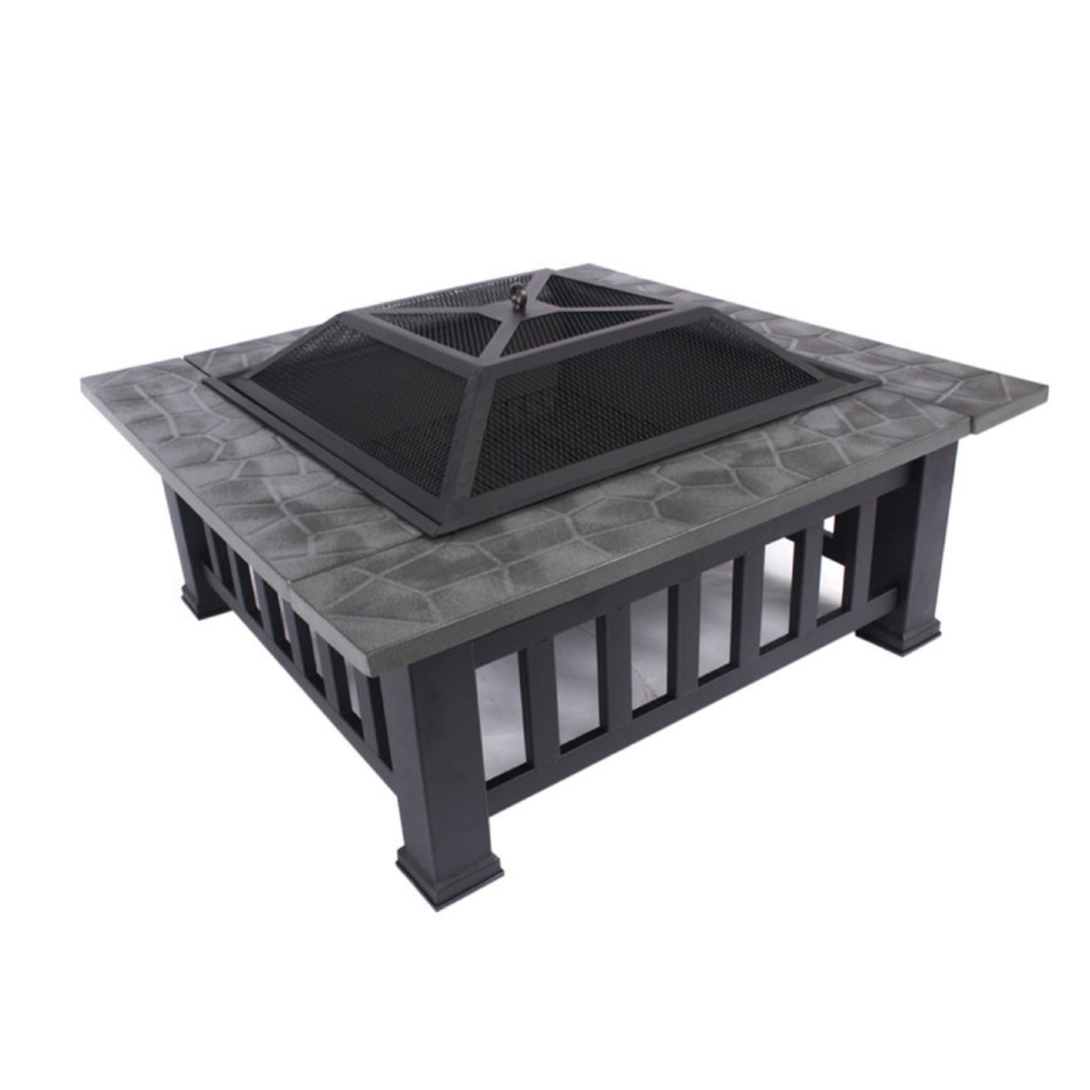 Venta caliente de la fábrica jardín al aire libre calentador cuadrado barbacoa estufa hogar barbacoa Parrilla de carbón brasero barbacoa estufa lote