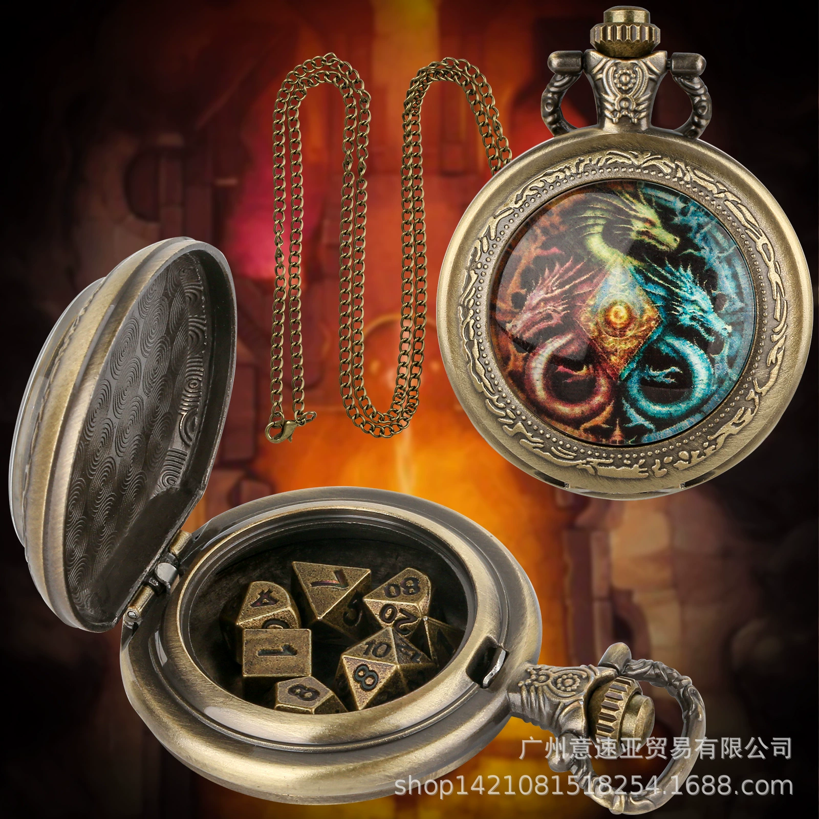 2024 новый горячий продажа DND кости DIY зодиак дракон узор нашивка в середине номер, ракушка-подложка, от имени ракушки