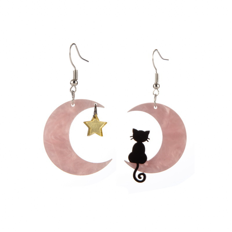 16g Weight 1 Pair Cute Star Moon Cat Plastic Ear Hook