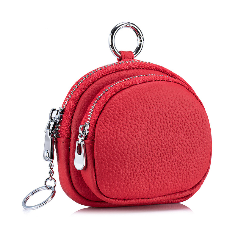 Genuine Leather Creative Cute Women's Coin Purse Large Capacity New Fashion Multifunctional Double Zipper Headphone Storage Bag Genuine Leather Creative Cute Women's Coin Purse Large Capacity New Fashion Multifunctional Double Zipper Headphone Storage Bag