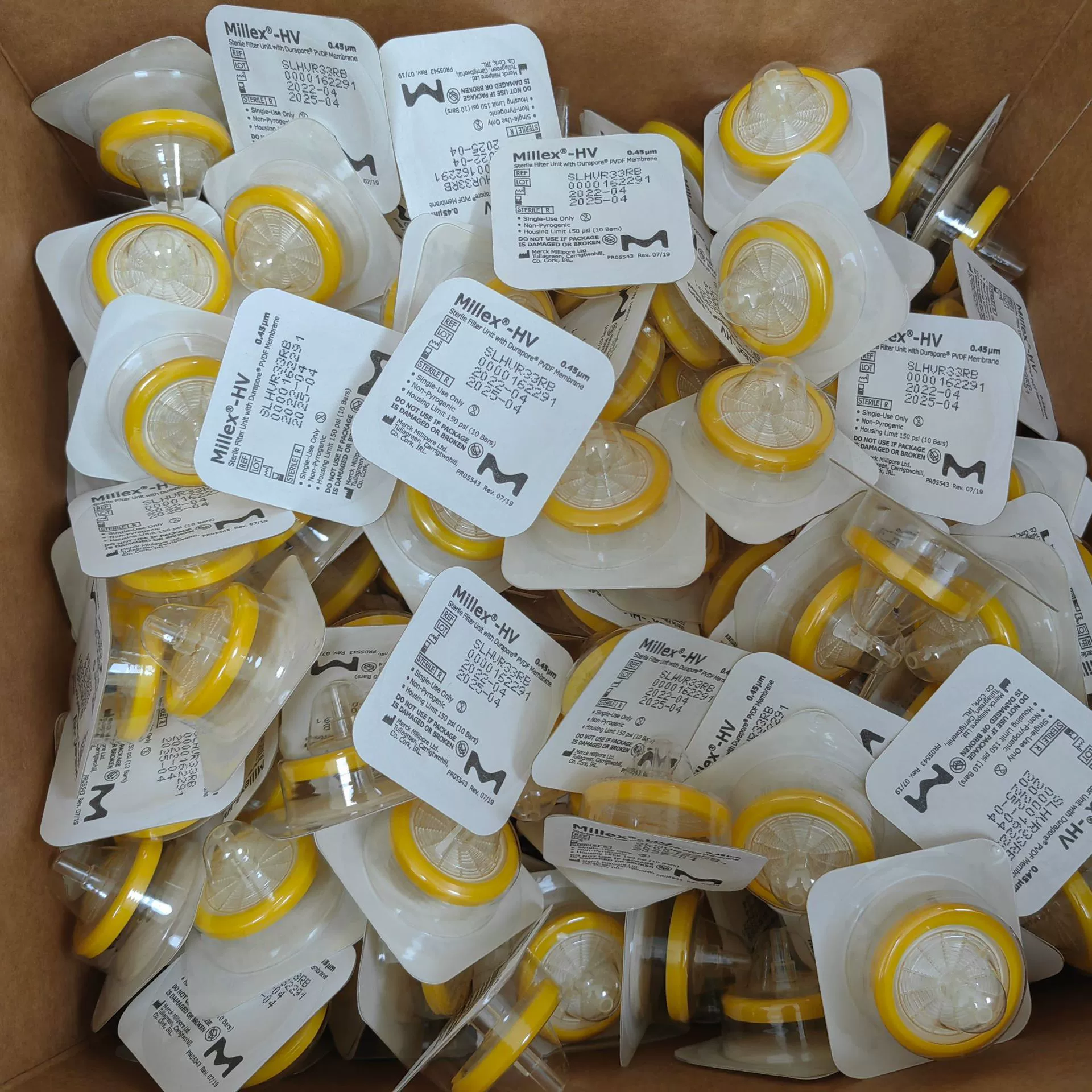 Одноразовый стерильный игольчатый фильтр Millipore, мембрана PVDF 33 мм, 0,45 мкм SLHVR33RB